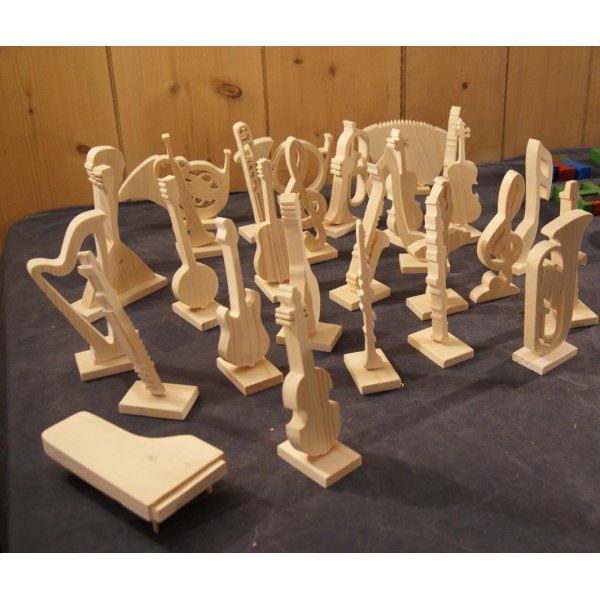 Akkordeon auf Sockel montiert deco theme Musik handgefertigtes Massivholz