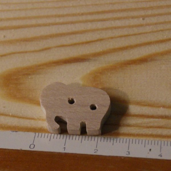 Massivholzknopf Elefant 22mm, zum Ann&auml;hen, handgefertigt Versch&ouml;nerung Scrapbooking