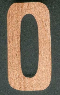 Zahl 0 aus Holz ht 10cm zum Aufkleben