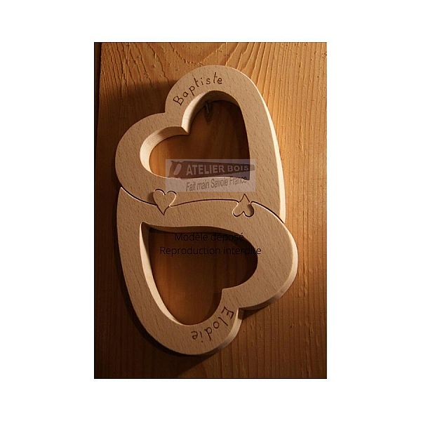 herzen puzzle, geschenkdekoration h&ouml;lzerne hochzeit, valentinstag, handgemacht