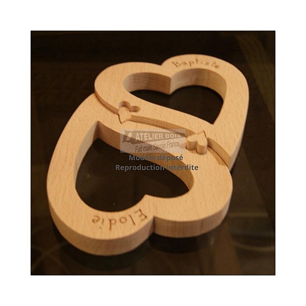 herzen puzzle, geschenkdekoration h&ouml;lzerne hochzeit, valentinstag, handgemacht