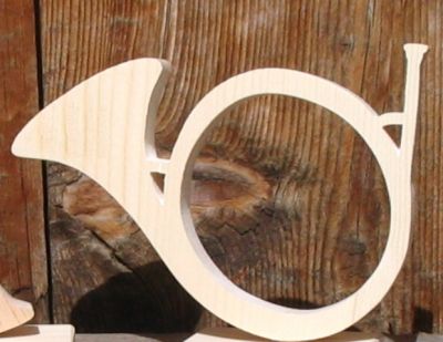 Jagdhorn aus Holz, Horn decoration chasseur