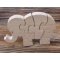elephant puzzle 4 pieces massive buchenholz, handgefertigt, savanne tiere