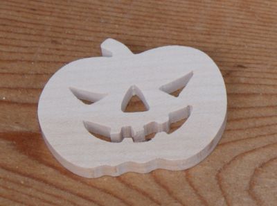 Halloween-Kürbisfigur 3mm zum Bemalen und Aufkleben, Massivholz handgefertigt Verschönerung Scrap