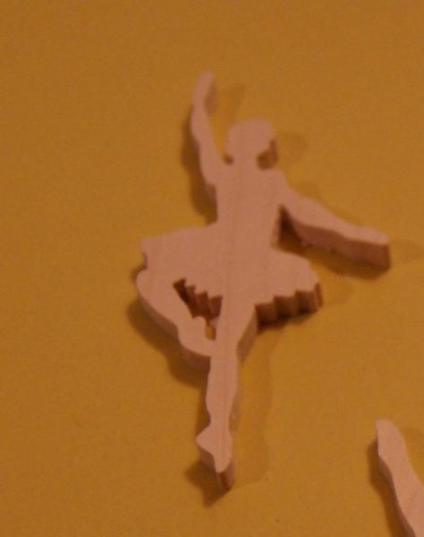 Figurine danseuse 3mm Massivholz handgefertigt Verschönerung Scrapbooking Tanz