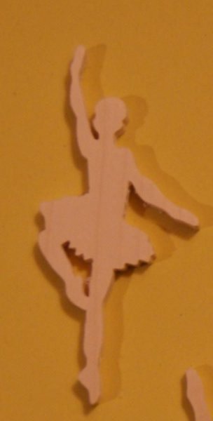 Figurine danseuse 3mm Massivholz handgefertigt Versch&ouml;nerung Scrapbooking Tanz