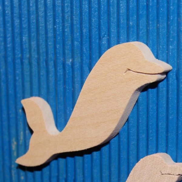 Delfinfigur 4.6 x 5 cm Holz zum Anmalen 3mm dick Versch&ouml;nerung Scrapbooking