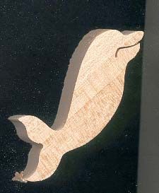 Miniatur-Delfin-Figur 2.5 x 2.7 cm aus Holz Kreative Freizeitgestaltung, handgefertigt