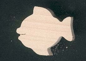 Fischfigur aus Holz 2,5 x 3 cm, handgefertigt, zum Bemalen