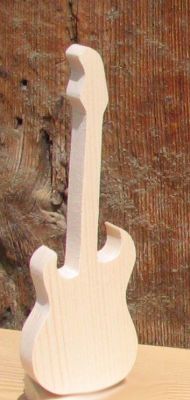 Elektrische Gitarre aus Holz 15cm, Musikalische Dekoration