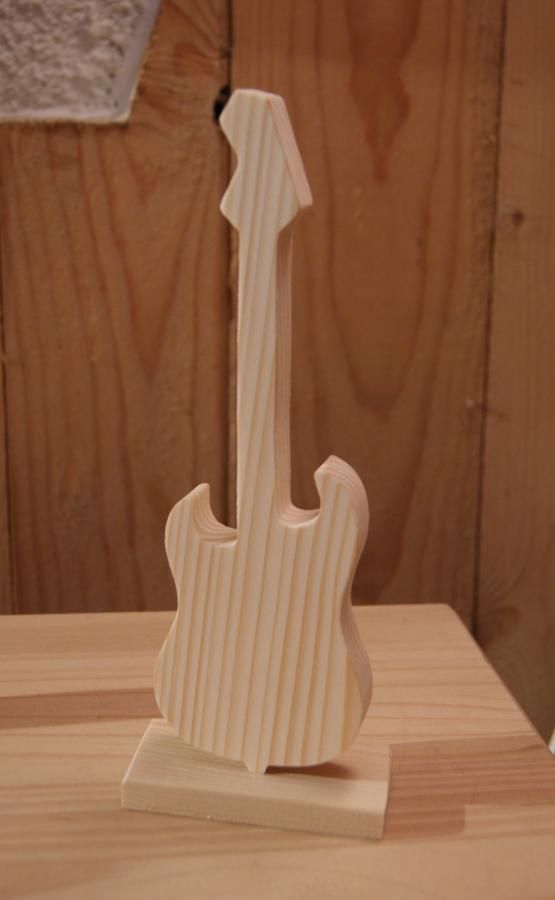 E-Gitarre aus Holz ht 20cm Musikdekoration, Musikergeschenk, handgefertigt