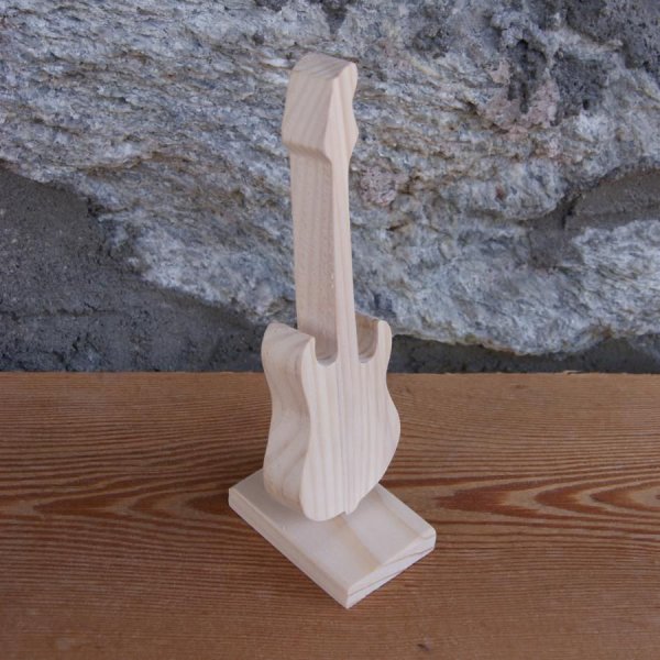 E-Gitarre auf Sockel H&ouml;he 15cm, handgefertigtes Massivholz, Tischdekoration Hochzeit