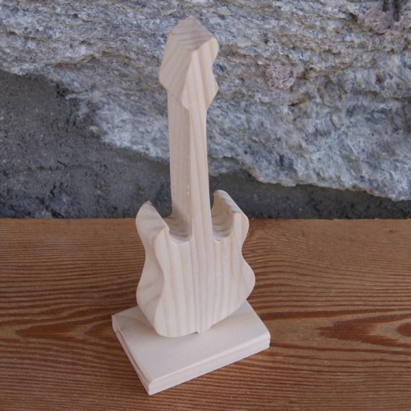 E-Gitarre auf Sockel H&ouml;he 15cm, handgefertigtes Massivholz, Tischdekoration Hochzeit