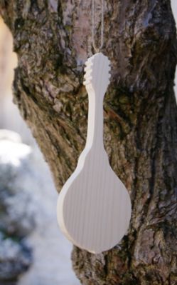 Mandoline aus Massivholz ht15cm, Dekoration musikalische Hochzeit Geschenk Musiker handgefertigt