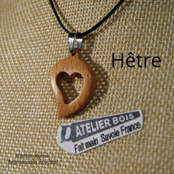 anh&auml;nger h&ouml;lzerne Hochzeit Schmuck aus Holz und Natur ausgeschnittenes Herz,Kirschbaum, handgefertigt, Geschenkidee Valentinstag, H&ouml;lzerne Hochzeit