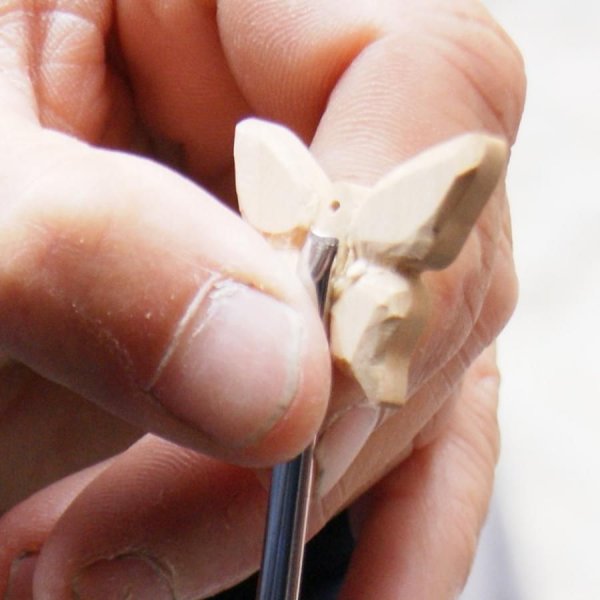 pendentif papillon en bois de merisier bijoux bois et nature, fait main, pendentif &eacute;t&eacute; 