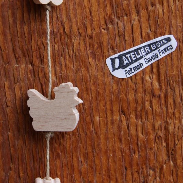vertikal gebohrte Holzperle Henne Herstellung von handgefertigten Mobiles und Aufh&auml;ngungen