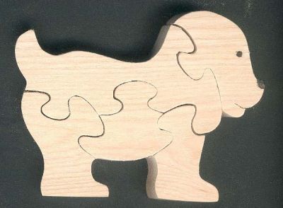Holzpuzzle Hund 5 Teile aus Buche, Hausanimus