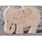 Holzpuzzle 4-teilig Elefant frisst Hetre massiv, handgefertigt