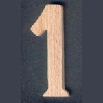 Zahl 1 aus Holz ht 8cm Markierung, Zahl zum Aufkleben