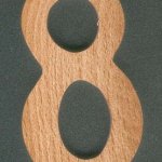 Ziffer 8 ht 8cm, Markierung, handgefertigtes Massivholz