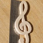 Figurine Violinschlüssel ht 6cm deco Hochzeit theme Musik handgefertigtes Massivholz Verschönerung Scrapbooking