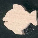 Fischfigur aus Holz 2,5 x 3 cm, handgefertigt, zum Bemalen