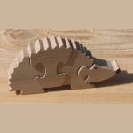 Holzpuzzle 4-teilig Igel Massive Buche, handgefertigt