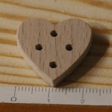 Herzknopf 22mm zum Verzieren und Nähen oder Kleben, handgemachte Scrap-Verzierung aus Massivholz