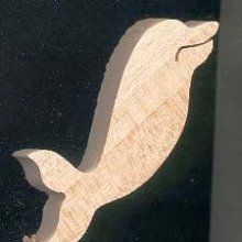 Miniatur-Delfin-Figur 4.6x 5 cm aus Holz Kreative Freizeitgestaltung, handgefertigt