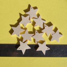 Miniatur-Sternenfigur mit 5 durchbohrten Zweigen, Weihnachtsdekoration zum Dekorieren und Aufhängen, Massivholz
