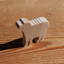Miniaturfigur Schaf, Lamm, Schaf aus Holz zum Dekorieren