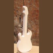 Elektrische Gitarre aus Holz 15cm, Musikalische Dekoration