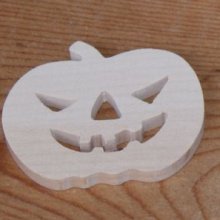 Halloween-Kürbisfigur 3mm zum Bemalen und Aufkleben, Massivholz handgefertigt Verschönerung Scrap