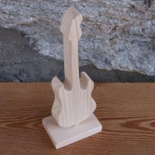 E-Gitarre auf Sockel Höhe 15cm, handgefertigtes Massivholz, Tischdekoration Hochzeit