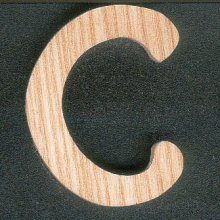 Buchstabe C zum Aufkleben aus Eschenholz Höhe 5 cm Dicke 5 mm