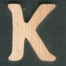 Buchstabe K aus Eschenholz Höhe 5 cm