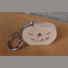 Schlüsselanhänger Kürbis Halloween handgefertigtes Massivholz