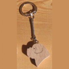 Schlüsselanhänger mit Hundekopf Bernhardiner, Golden Retriever aus handgefertigtem Massivholz